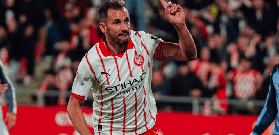 Jugador de Girona celebrando un gol