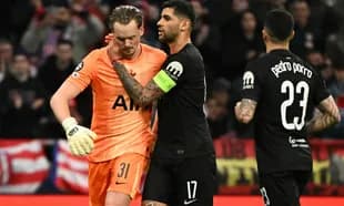 Jugadores de Tottenham y Atlético en el partido