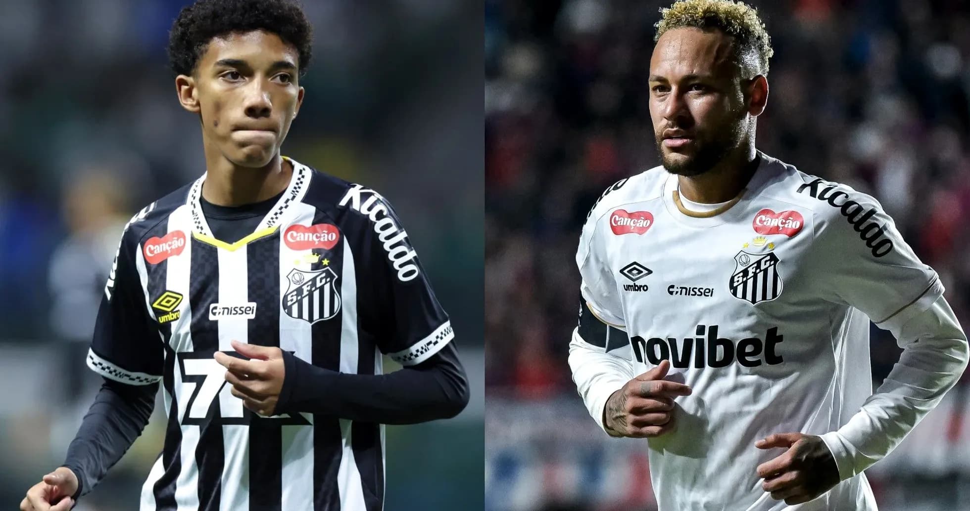 Dos jugadores de Santos en acción durante un partido