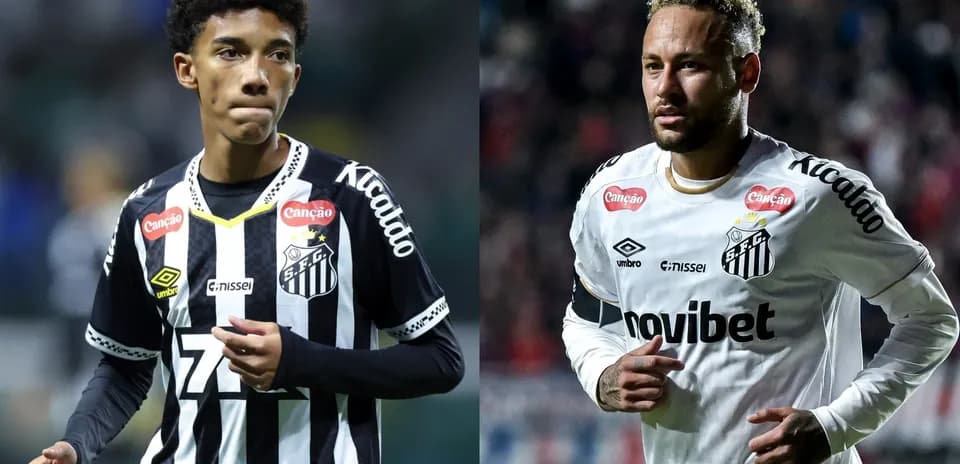 Dos jugadores de Santos en acción durante un partido