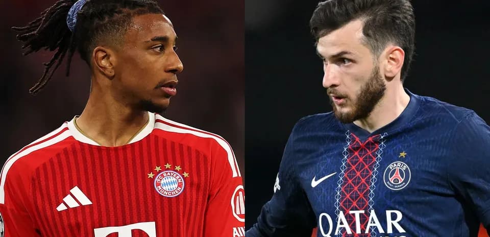 Jugadores de Bayern Múnich y PSG en primer plano