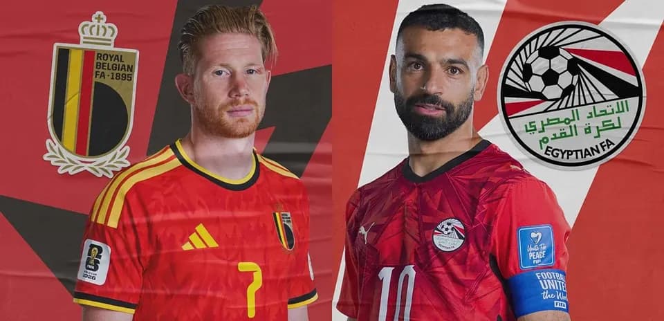 Kevin De Bruyne y Mohamed Salah en la presentación