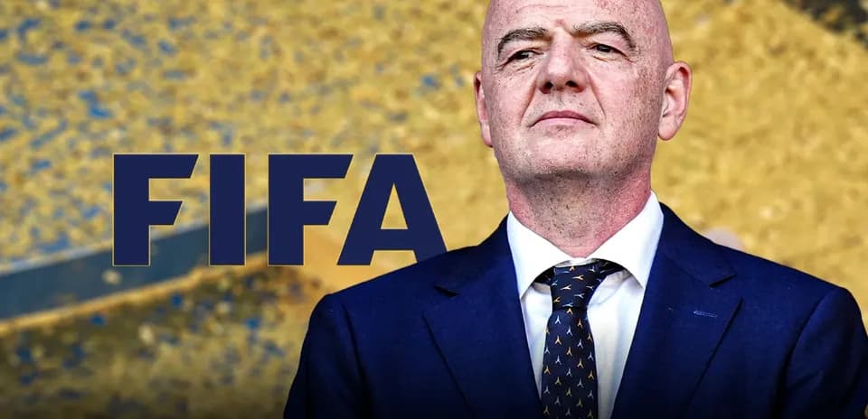 Presidente de FIFA con fondo dorado