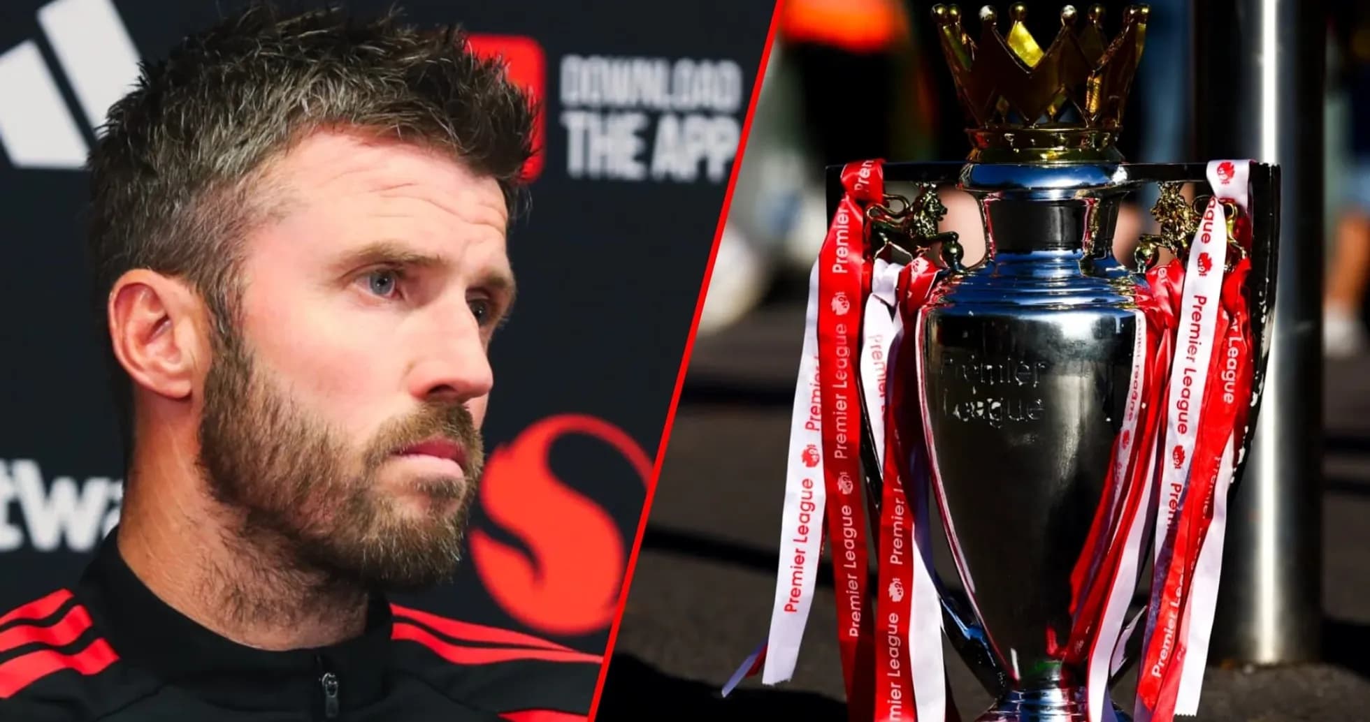 Jugador en conferencia y trofeo de la Premier League