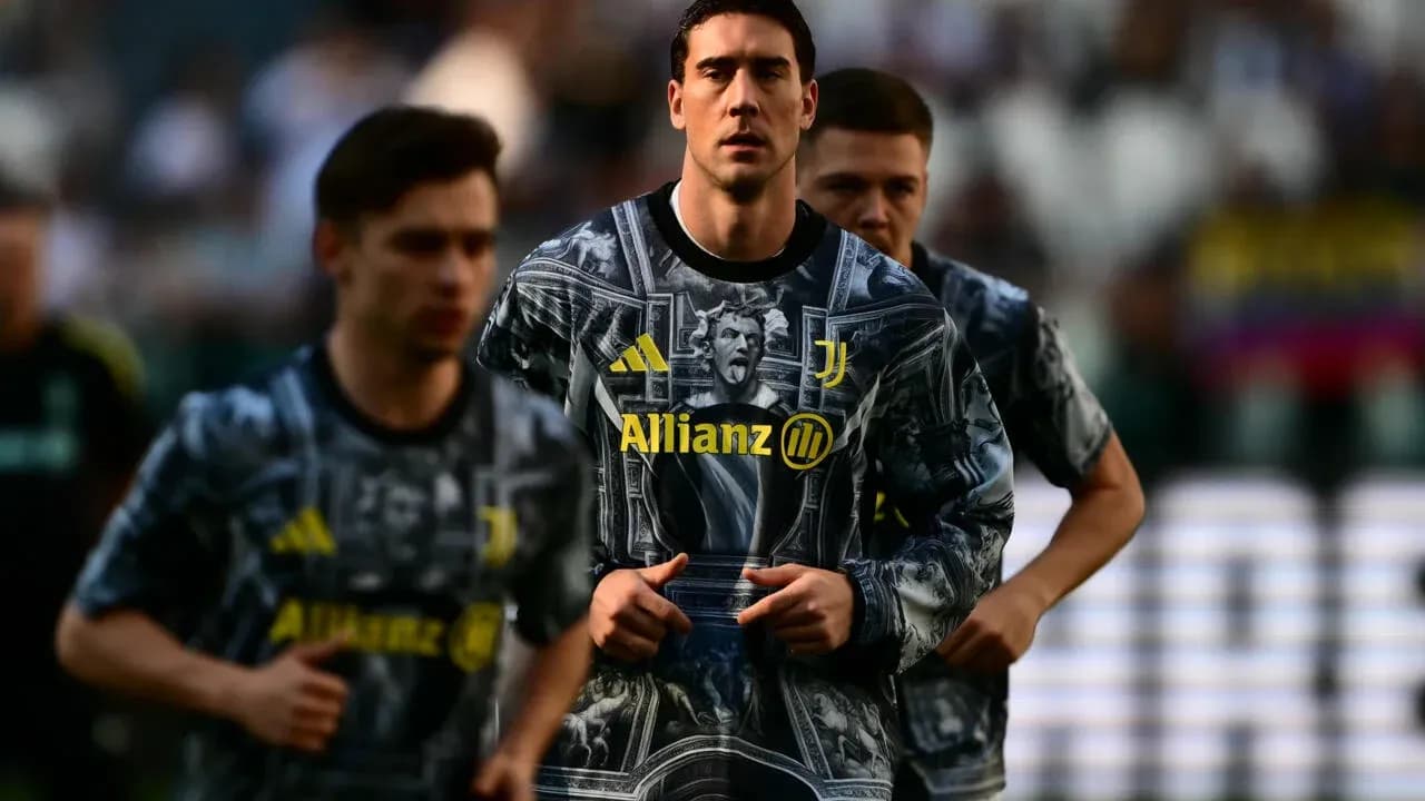 Jugadores de Juventus calentando antes del partido