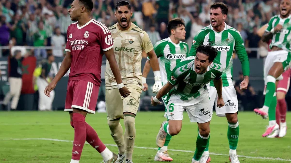 Jugadores de Betis celebrando un gol contra Real Madrid Jugadores de Betis celebrando un gol contra Real Madrid