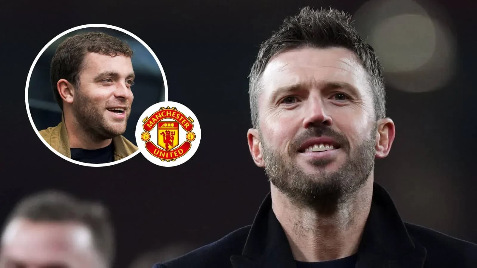 Michael Carrick and journalist discussing Manchester United Michael Carrick and journalist discussing Manchester United
