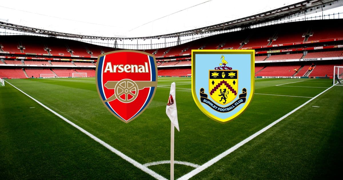 Estadio de Arsenal con escudos de Arsenal y Burnley Estadio de Arsenal con escudos de Arsenal y Burnley