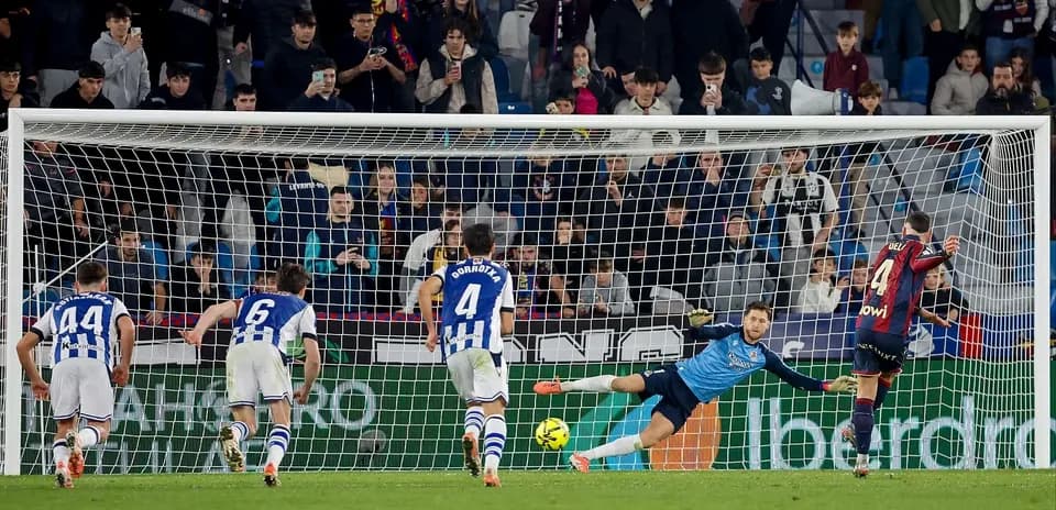 Penalti fallado en el partido Real Sociedad vs Levante Penalti fallado en el partido Real Sociedad vs Levante