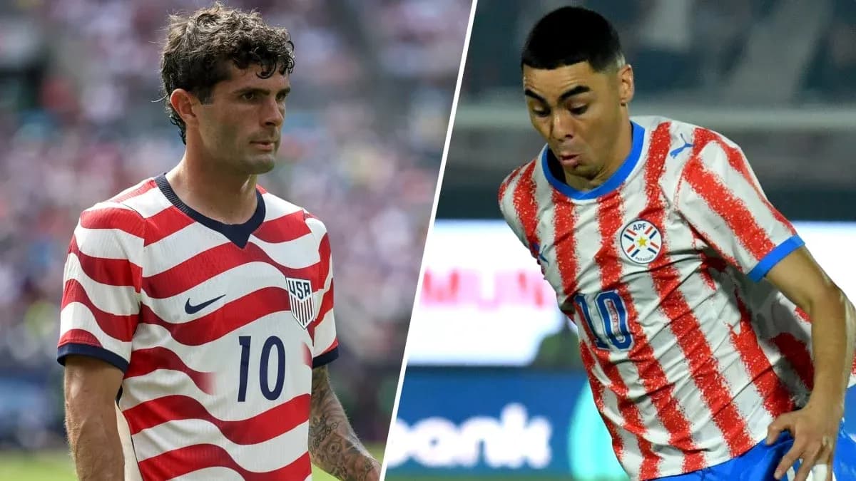 Jugadores de USA y Paraguay durante el partido Jugadores de USA y Paraguay durante el partido