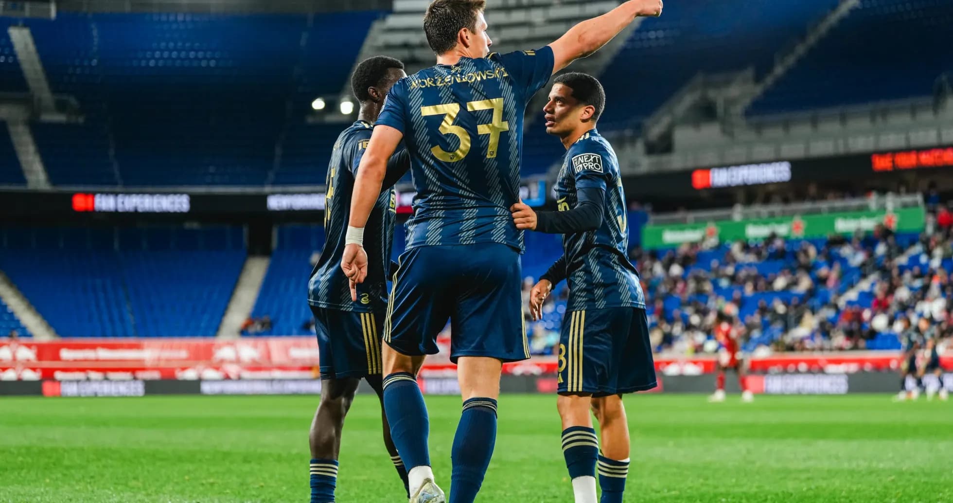 Jugadores de Philadelphia Union II celebrando un gol Jugadores de Philadelphia Union II celebrando un gol