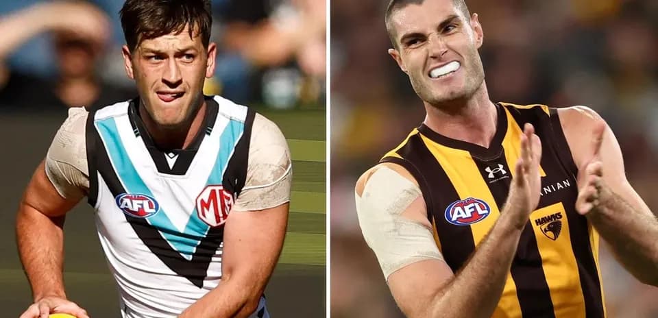 Jugadores de AFL en acción durante un partido Jugadores de AFL en acción durante un partido