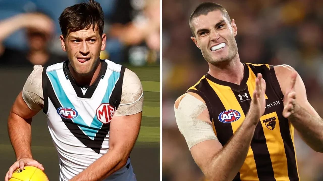 Jugadores de AFL en acción durante un partido Jugadores de AFL en acción durante un partido