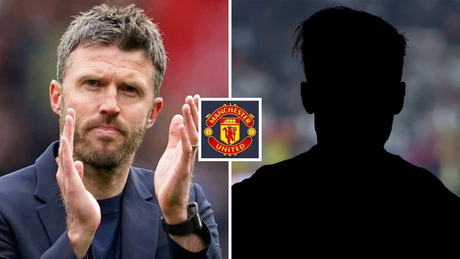 Entrenador aplaudiendo con escudo de Manchester United Entrenador aplaudiendo con escudo de Manchester United