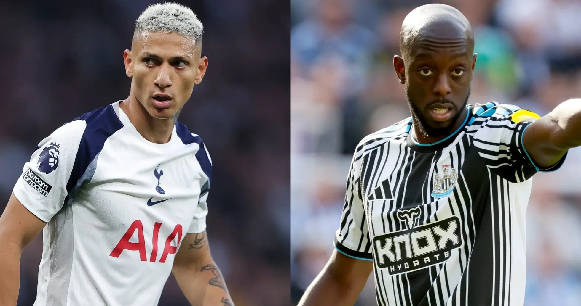 Jugadores de Tottenham y Newcastle en acción Jugadores de Tottenham y Newcastle en acción