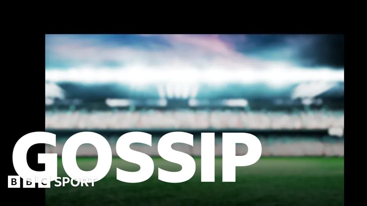Estadio difuminado con texto 'GOSSIP' en primer plano Estadio difuminado con texto 'GOSSIP' en primer plano