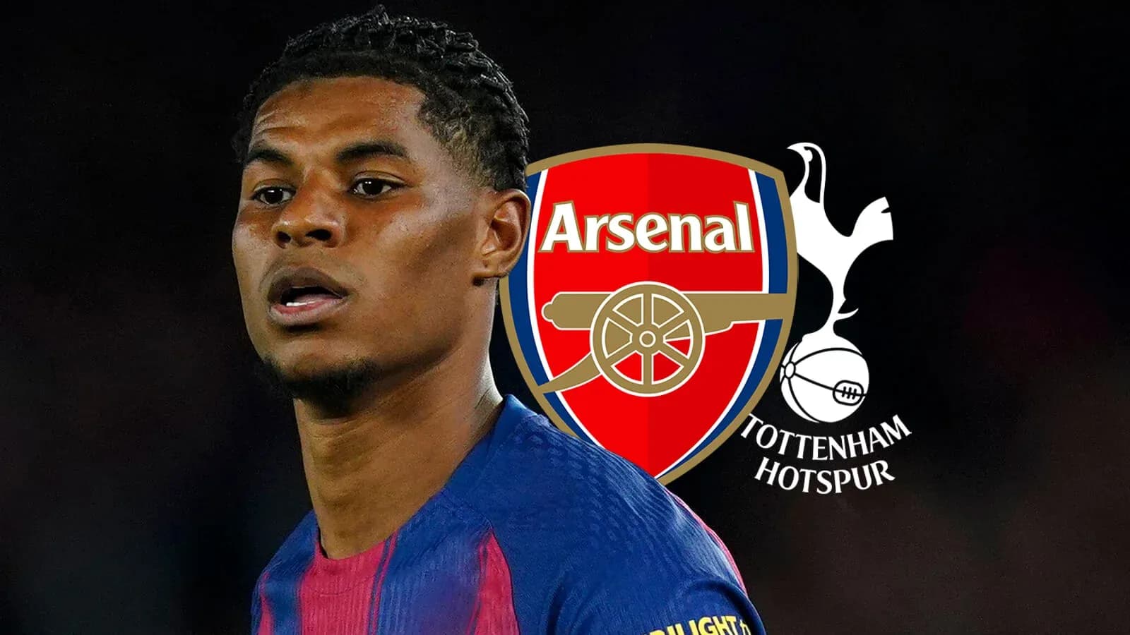 Jugador con logos de Arsenal y Tottenham Hotspur Jugador con logos de Arsenal y Tottenham Hotspur