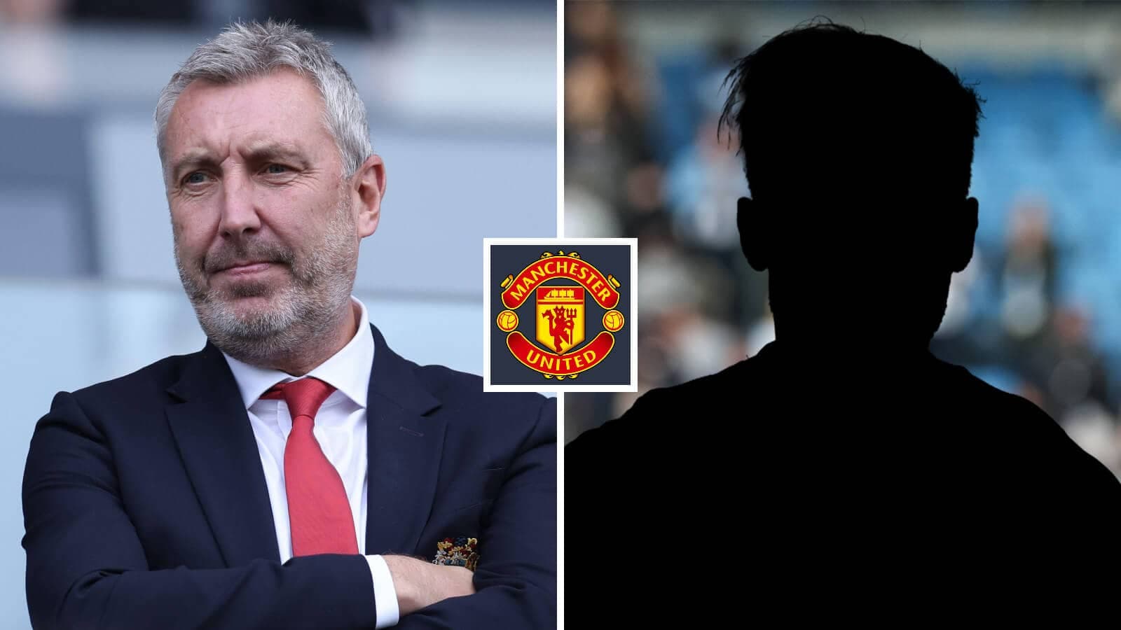 Entrenador con logo de Manchester United y silueta Entrenador con logo de Manchester United y silueta