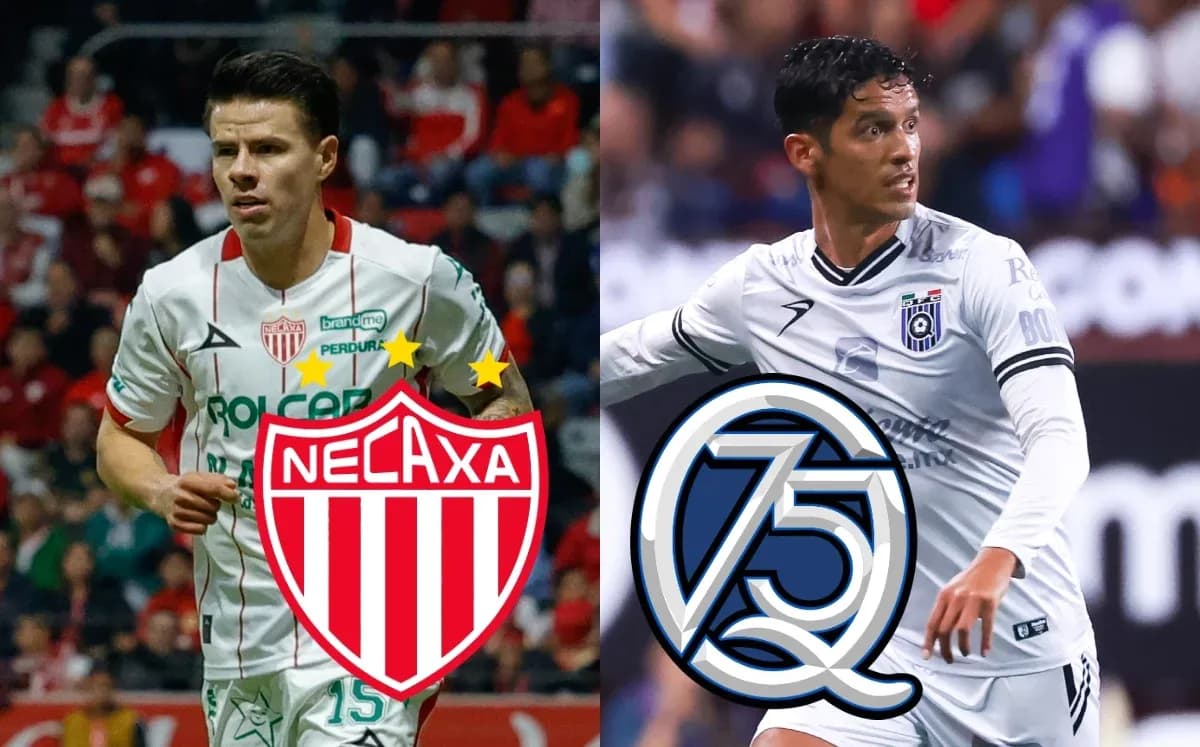 Jugadores de Necaxa y Querétaro en acción Jugadores de Necaxa y Querétaro en acción