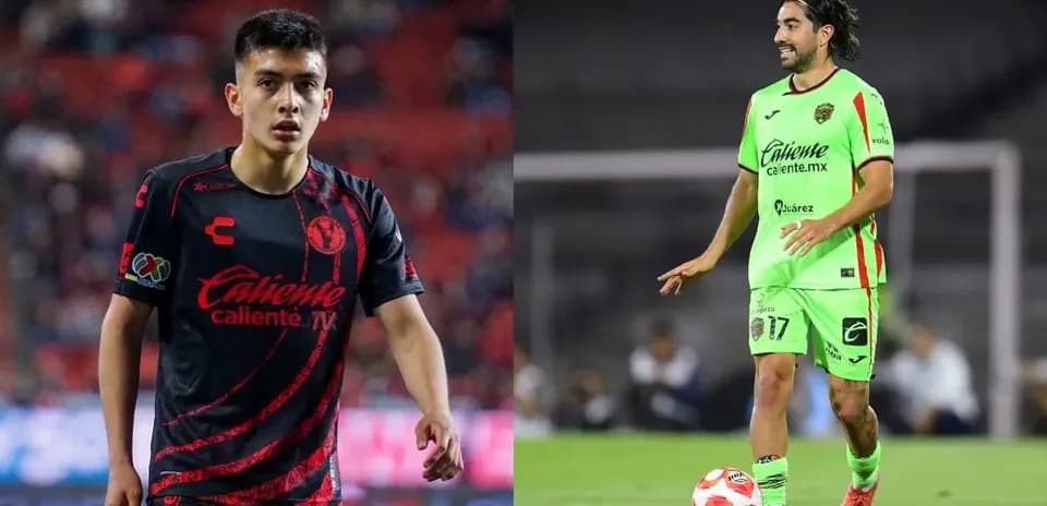 Jugadores de FC Juárez y Club Tijuana en acción Jugadores de FC Juárez y Club Tijuana en acción