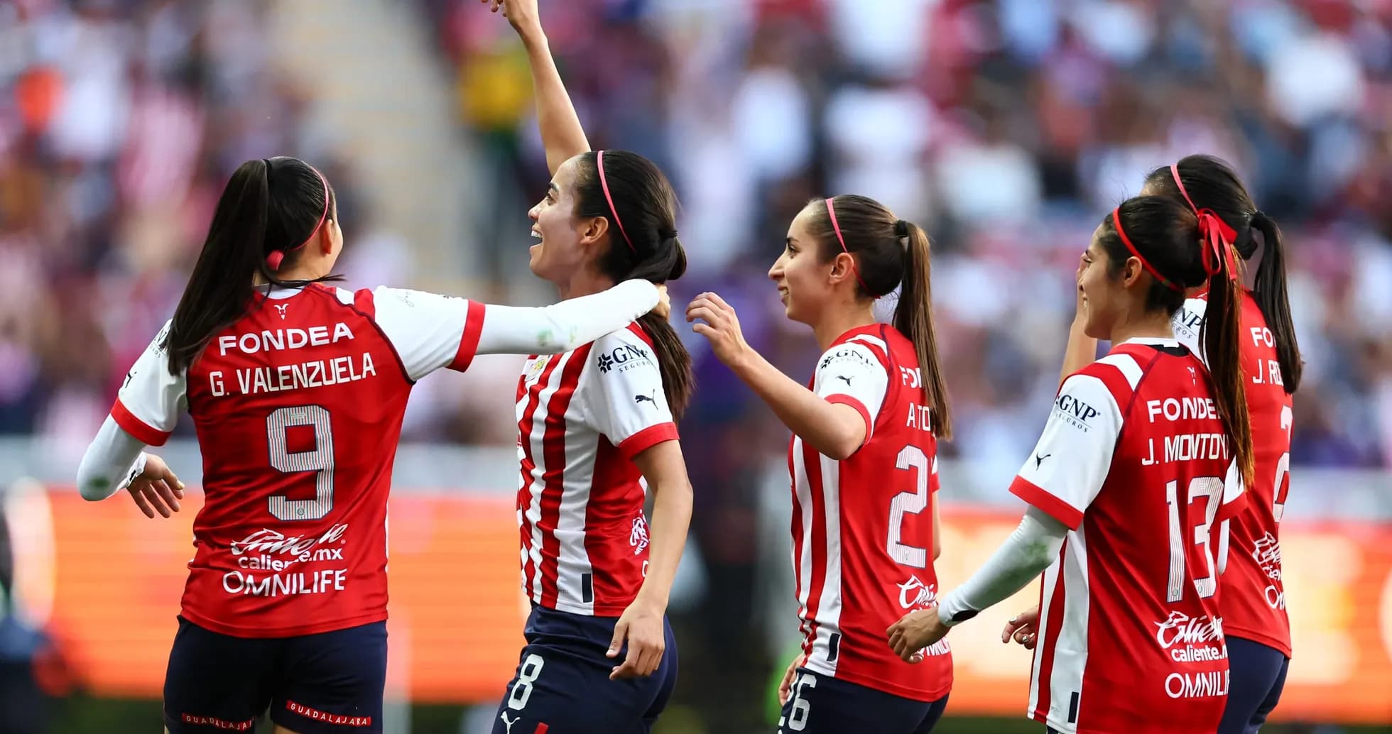 Jugadoras del Guadalajara celebrando un gol Jugadoras del Guadalajara celebrando un gol