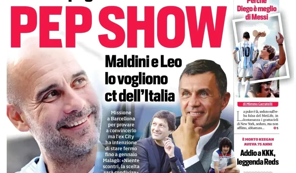 Titular sobre Pep Guardiola y Maldini en portada Titular sobre Pep Guardiola y Maldini en portada
