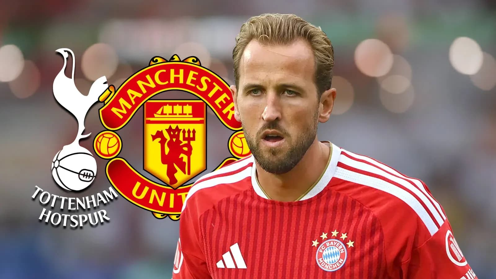 Jugador con camiseta de Bayern Múnich y logos de equipos Jugador con camiseta de Bayern Múnich y logos de equipos