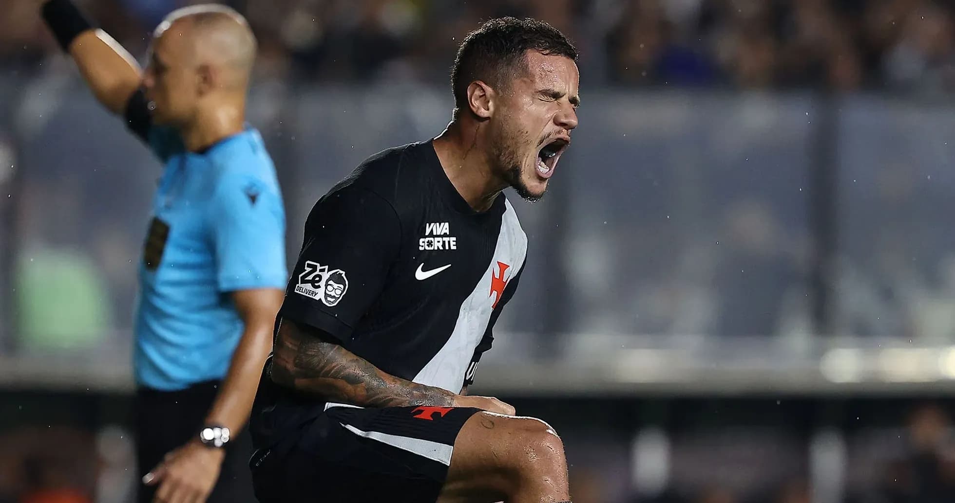Jugador de Vasco da Gama celebrando un gol Jugador de Vasco da Gama celebrando un gol