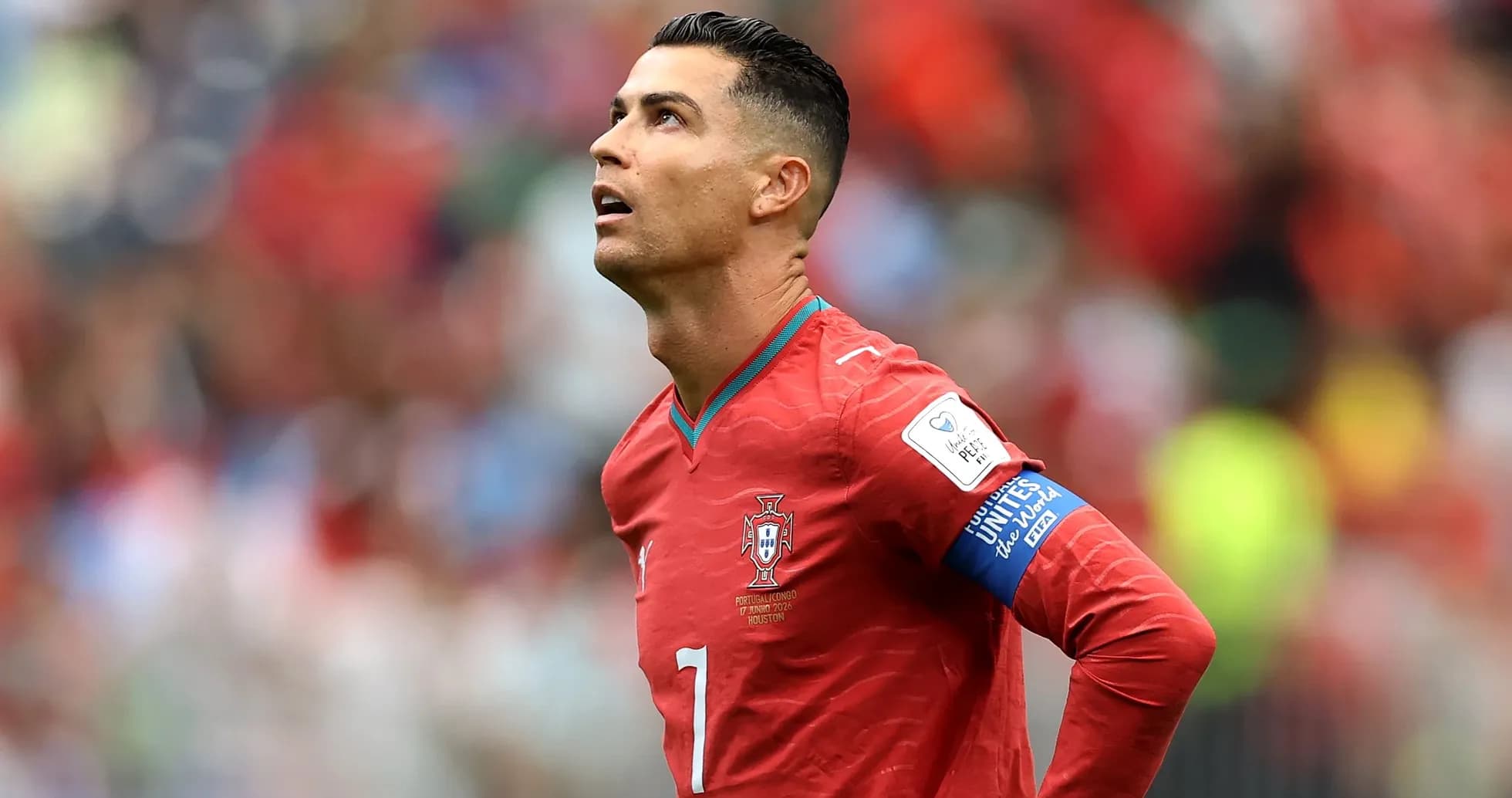 Cristiano Ronaldo looking up during a match Cristiano Ronaldo looking up during a match