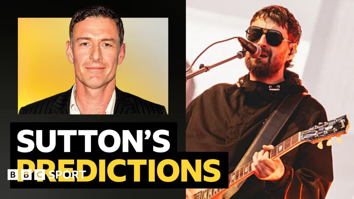 Sutton's predictions with musician performing on stage Sutton's predictions with musician performing on stage