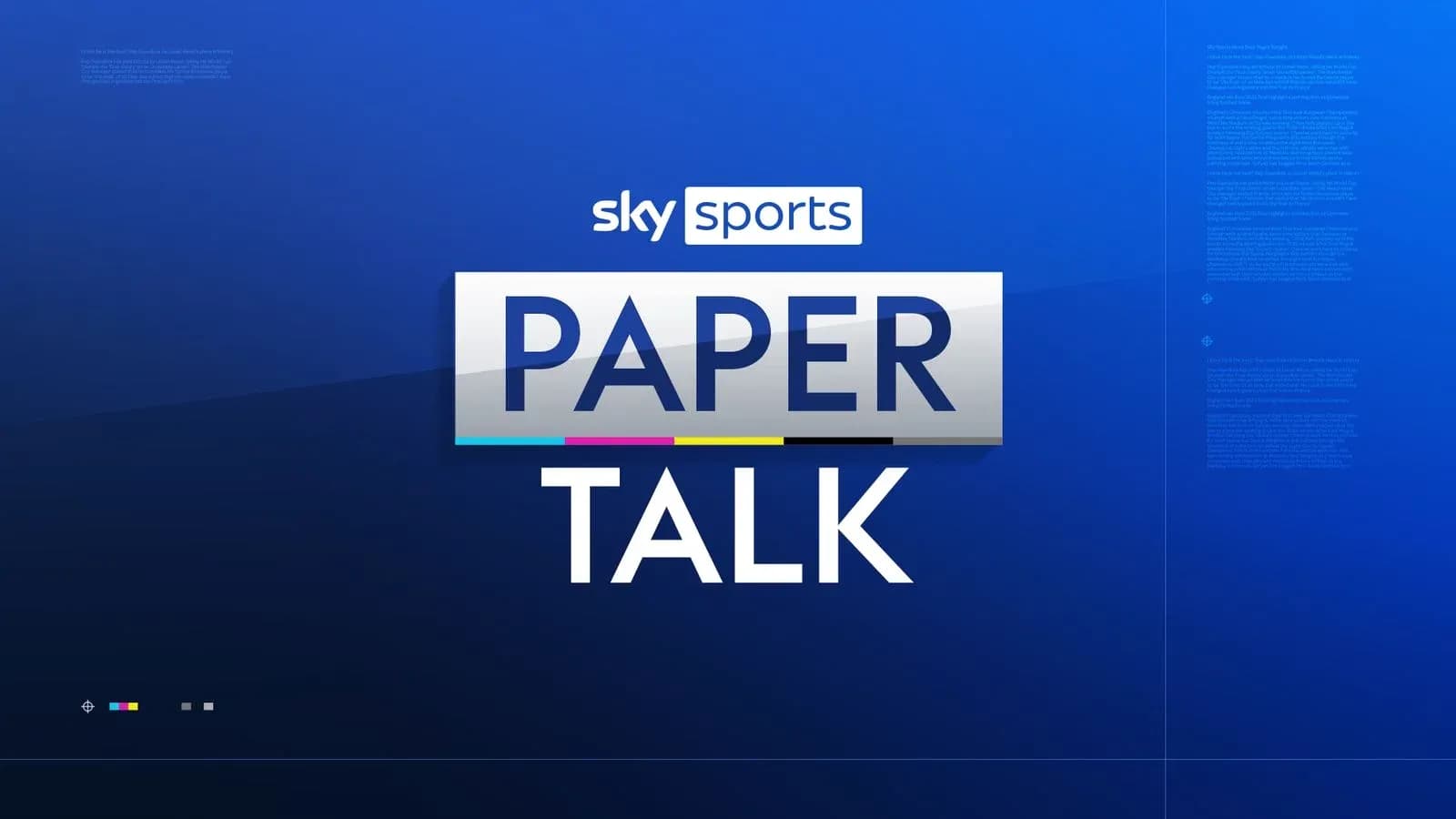 Logotipo de Sky Sports Paper Talk en fondo azul Logotipo de Sky Sports Paper Talk en fondo azul