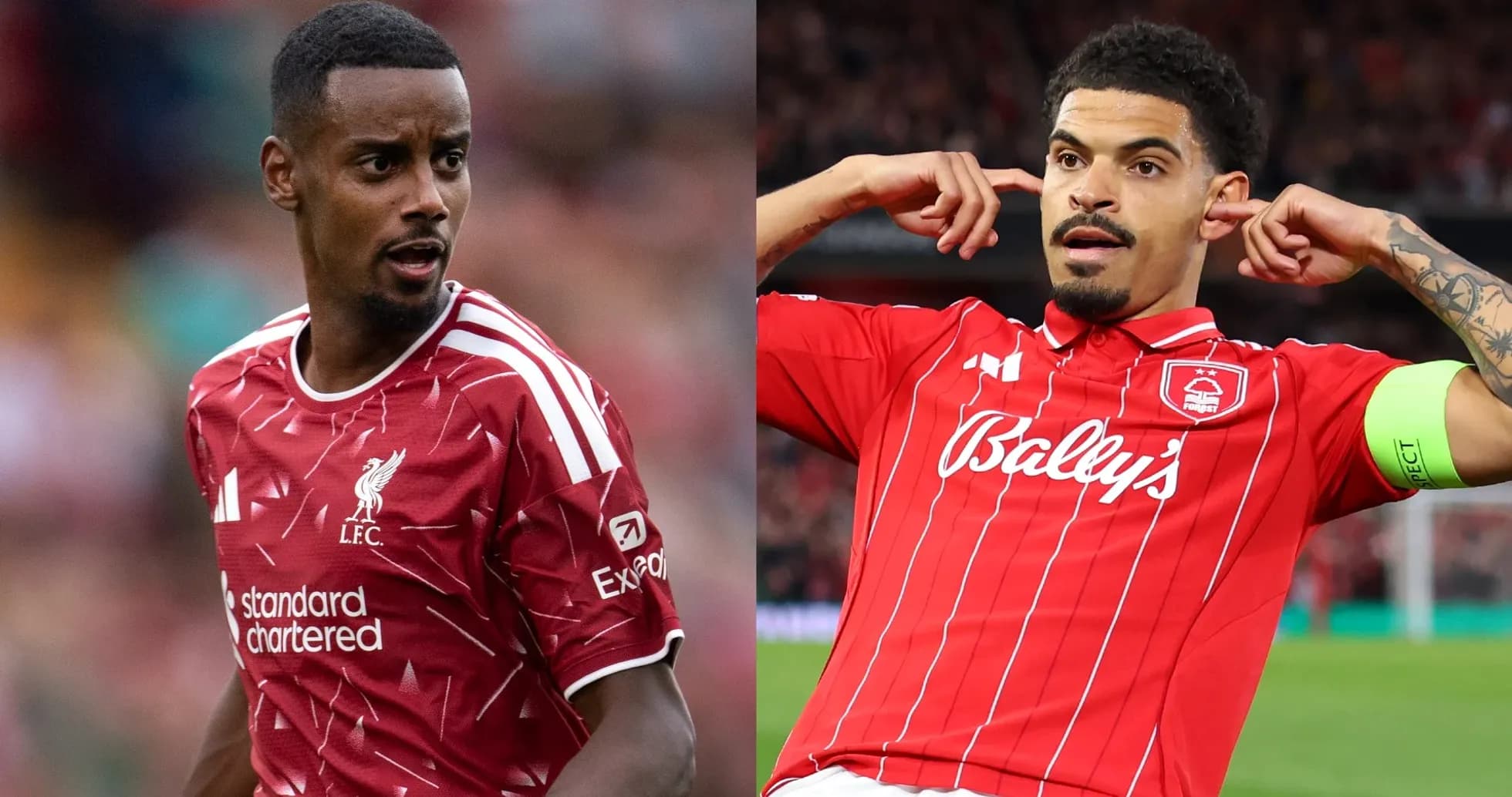 Jugadores de Liverpool y Nottingham Forest en acción Jugadores de Liverpool y Nottingham Forest en acción