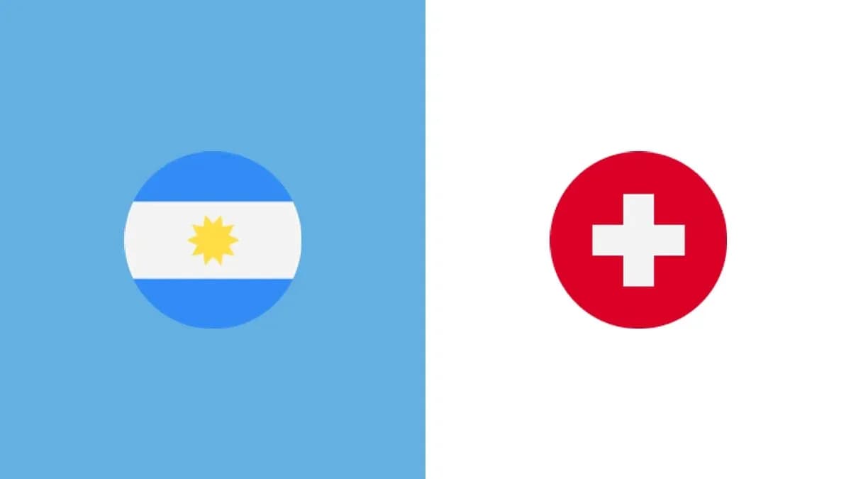 Banderas de Argentina y Suiza en fondo claro Banderas de Argentina y Suiza en fondo claro