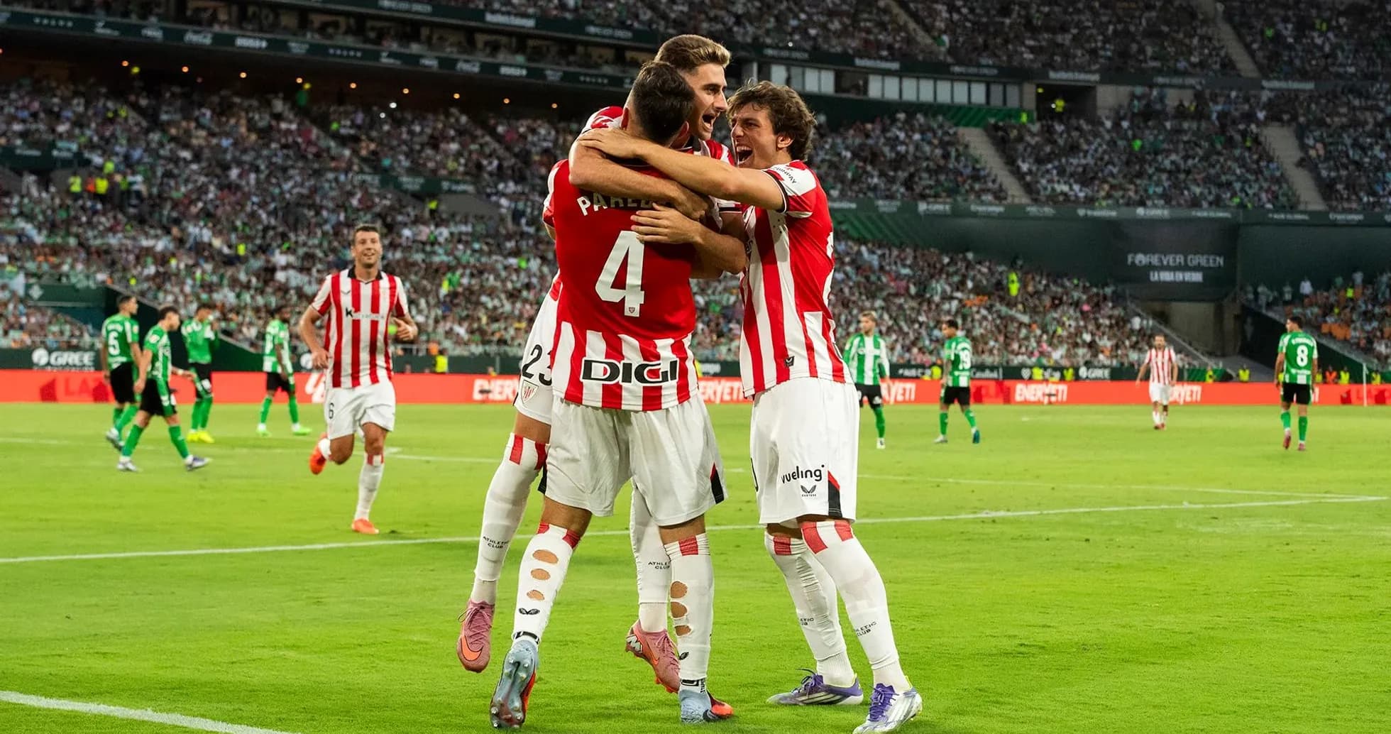 Jugadores del Athletic Club celebrando un gol Jugadores del Athletic Club celebrando un gol