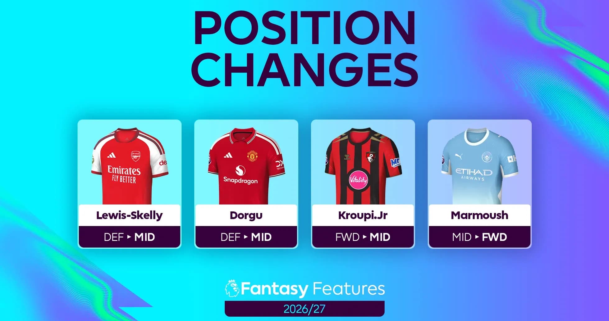 Cuatro jugadores con cambios de posición en Fantasy Cuatro jugadores con cambios de posición en Fantasy
