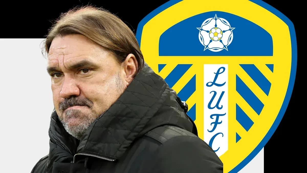 Entrenador con el escudo de Leeds United de fondo Entrenador con el escudo de Leeds United de fondo