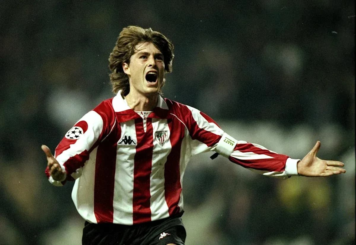 Jugador de Athletic Club celebrando un gol Jugador de Athletic Club celebrando un gol