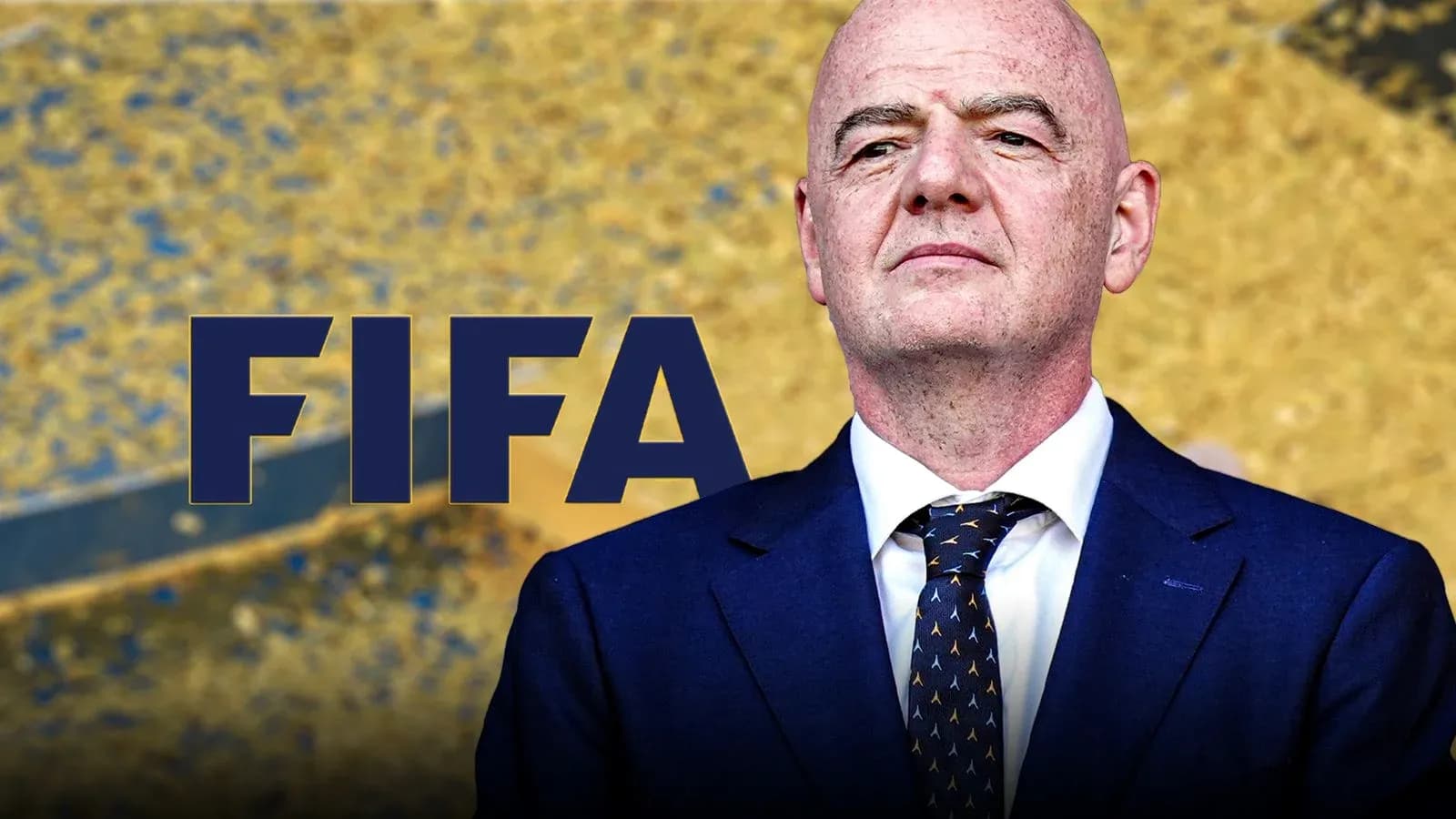 Presidente de FIFA con fondo dorado Presidente de FIFA con fondo dorado